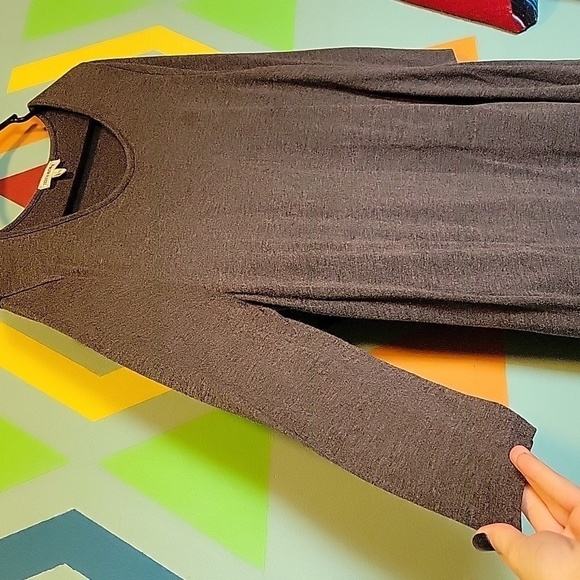 Zenana Premium Women's Gray Stretchy Shift Dress &Necklace Set Size Large - Picture 7 of 12